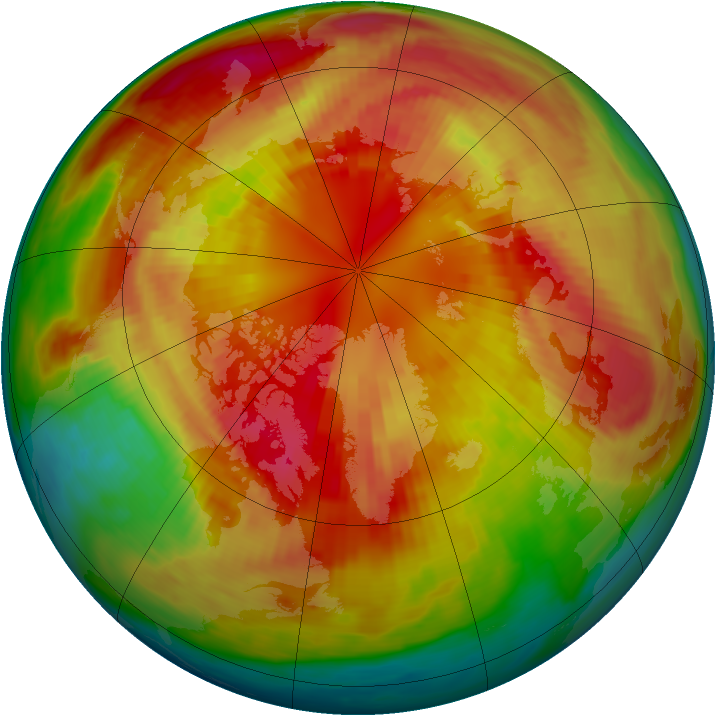 Arctic ozone map for 05 March 1987